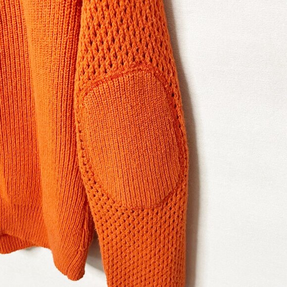 Sundance Sweater Women's MRabbit Hair Blend Orange ButtonCardigan Open Knit - Picture 4 of 7